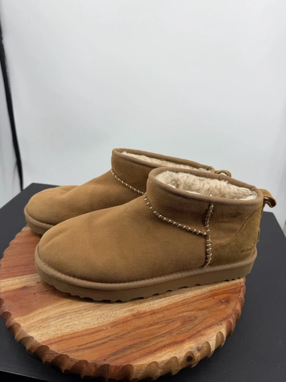 UGG x Madhappy Classic Ultra Mini Chestnut Fur Boots Womens Size 11 1146332